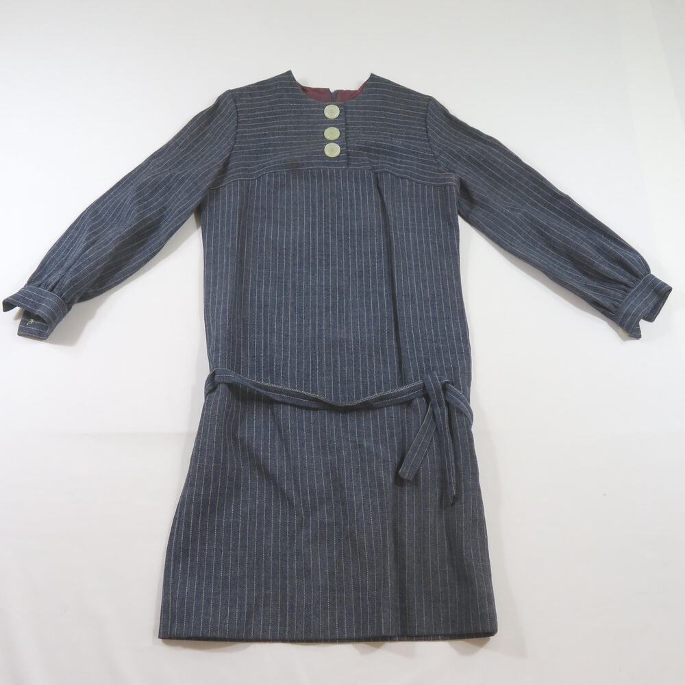 Jonathan Logan Womens Dress Union Made Zip Up Gray Pin Striped Sz 11 1960s
